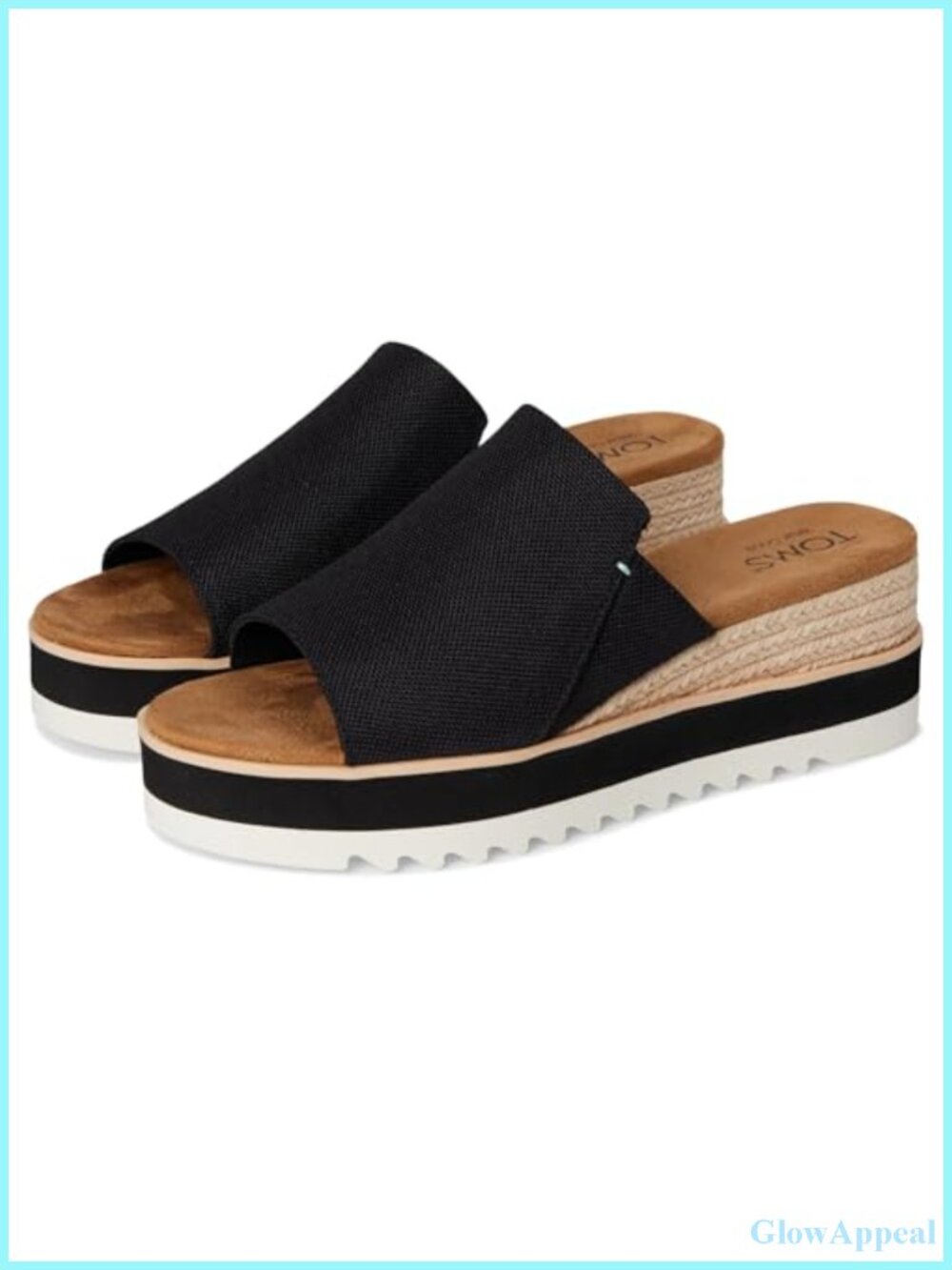 Textile Wedge Mule Sandal Slip-On Rope-Wrapped Midsole Peep Toe